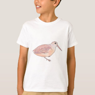 Camiseta Arte acuático de especies de aves de Woodcock