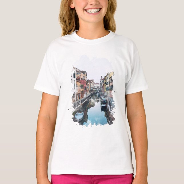 Camiseta Arte acuático de Venecia Italia (Anverso)