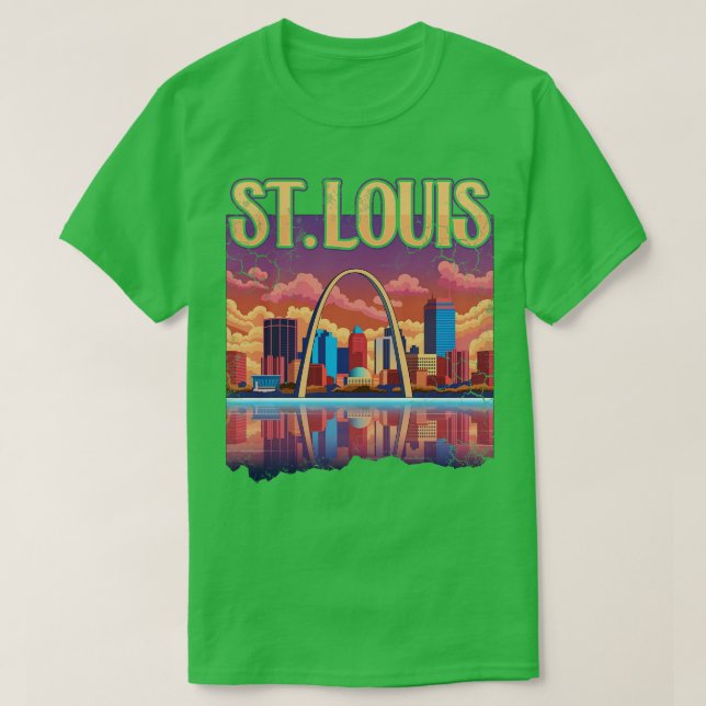 Camiseta Arte aéreo en la ciudad de Arco de St Louis Gatewa (Diseño del anverso)
