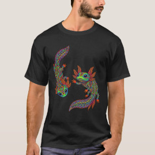 Camiseta Arte Ajolote México Azteca Mexicano Anfibio Salama