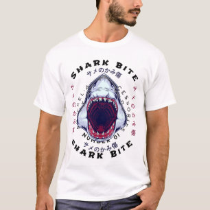 Camiseta arte al estilo japonés de tiburón fresco
