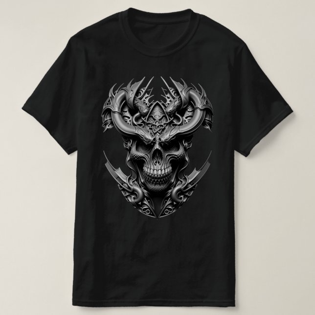 Camiseta Arte Ambiguo Dragón Alien Creatividad Skull Diseño (Diseño del anverso)