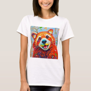 Camiseta Arte animal abstracto de Happy Bear Expressive
