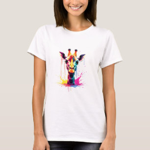 Camiseta Arte animal africano La colorida jirafa para diver