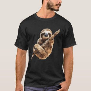 Camiseta Arte Animal de Perezoso Geométrico Low Poly