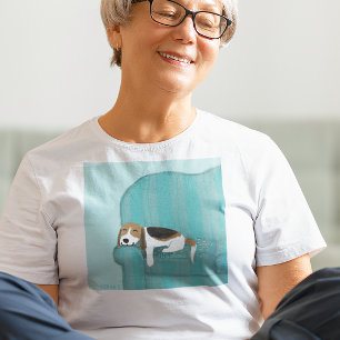 Camiseta Arte animal relajado lindo feliz del beagle el  