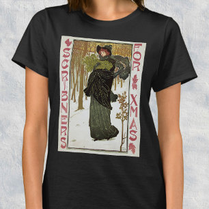 Camiseta Arte antiguo navideño de Art Nouveau de Scribners 