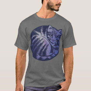 Camiseta Arte artístico de gato curvado de gato morado de g
