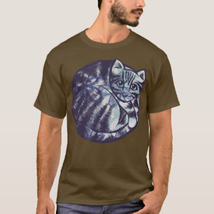 Camiseta Arte artístico de gato curvado lindo azul de gato 