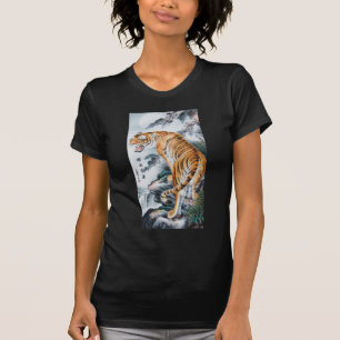 Camiseta Arte asiático del tigre de la acuarela