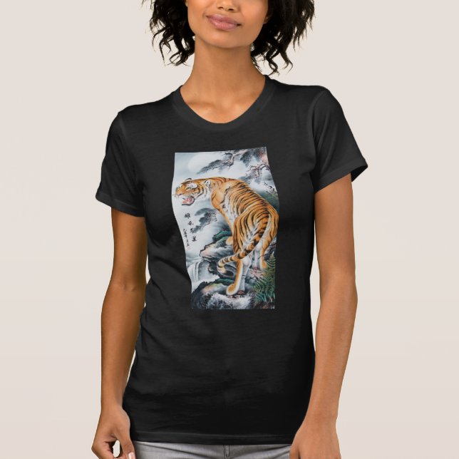 Camiseta Arte asiático del tigre de la acuarela (Anverso)
