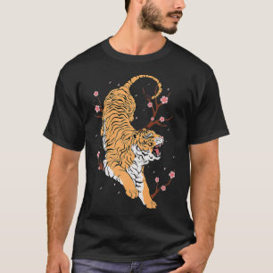 Camiseta Arte asiático tradicional del tigre japonés de épo
