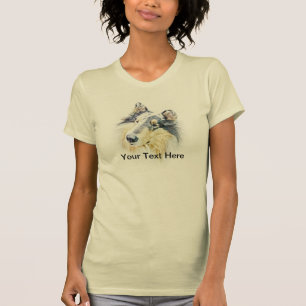 Camiseta Arte áspero hermoso del perro del collie