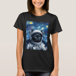 Camiseta Arte astronauta de gato cósmico estrellado de noch
