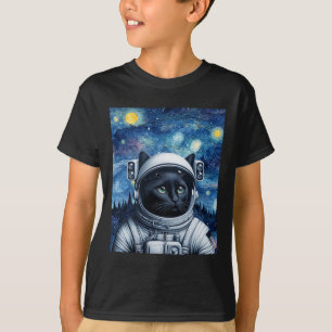 Camiseta Arte astronauta de gato cósmico estrellado de noch