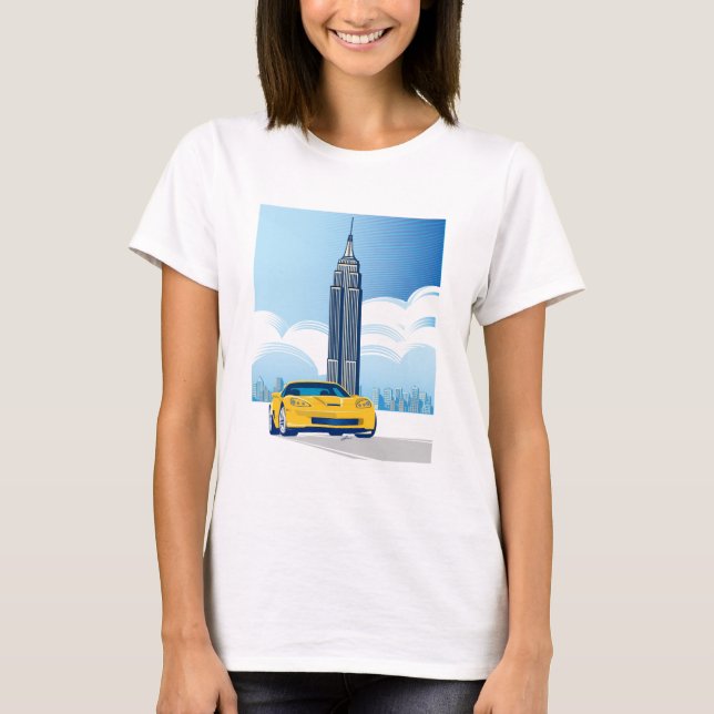 CAMISETA ARTE AUTOMÓVIL ELEGANTE DE VETTE (Anverso)