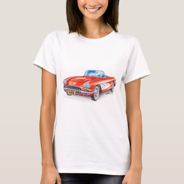 CAMISETA ARTE AUTOMÓVIL ELEGANTE DE VETTE (Anverso)