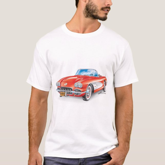 CAMISETA ARTE AUTOMÓVIL ELEGANTE DE VETTE (Anverso)