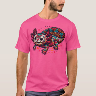 Camiseta Arte Axolotélico Azteca Y Patrimonio Hispano Mexic