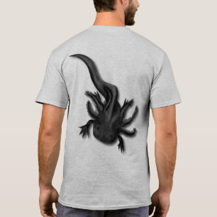 Camiseta Arte Axolotélico Melanoico Negro