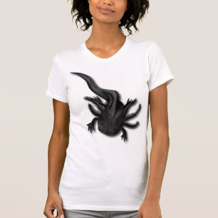 Camiseta Arte Axolotélico Melanoico Negro