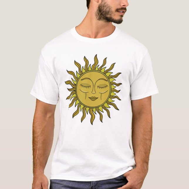 Camiseta Arte Boho Místico del Sol Celestial Vintage (Anverso)