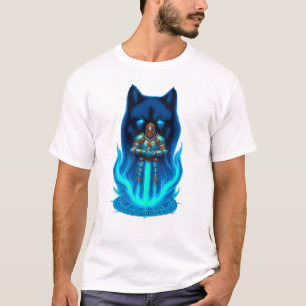Camiseta Arte Botánico Celestial a Mano Texturizado Luna y