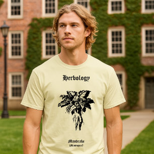 Camiseta Arte botánico de grabado en madera vintage de raíz