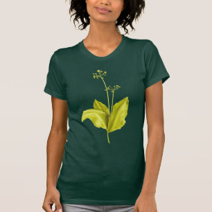Camiseta Arte botánico de la planta verde del ajo salvaje