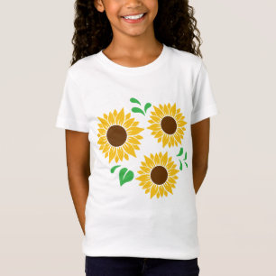 Camiseta Arte botánico de tres girasoles