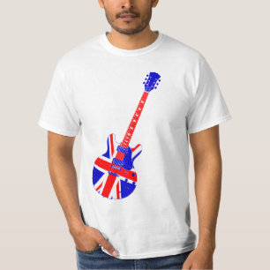 Camiseta Arte británico de la guitarra de Union Jack