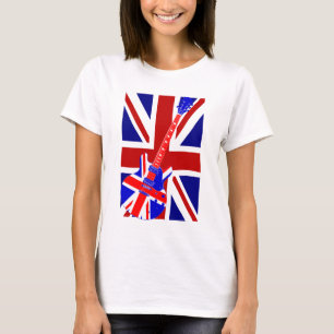 Camiseta Arte británico de la guitarra de Union Jack