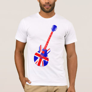 Camiseta Arte británico de la guitarra de Union Jack