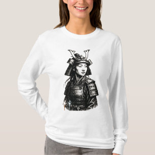 Camiseta Arte callejero de chica samurái