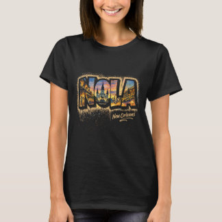 Camiseta Arte Callejero de Nueva Orleans NOLA Diseño de Via