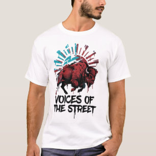 Camiseta Arte callejero estilo Raging Buffalo con efecto de