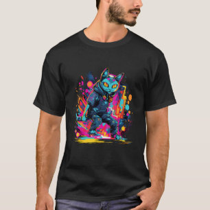 Camiseta Arte Callejero Felinos Dibujo De Gato Urbano Delic