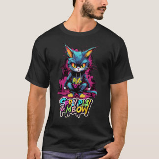 Camiseta Arte callejero Gatitos Gracioso Gato Arte de pulve