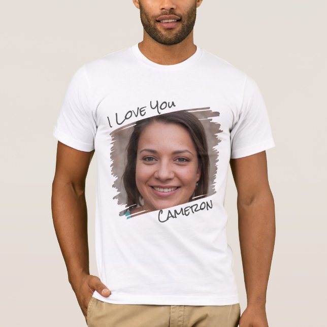 Camiseta Arte callejero moderno Añadir foto te quiero novio (Anverso)