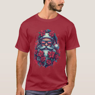 Camiseta Arte callejero Neon Santa Navidades
