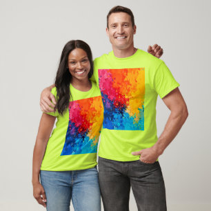 Camiseta Arte caótico vibrante en acuarela