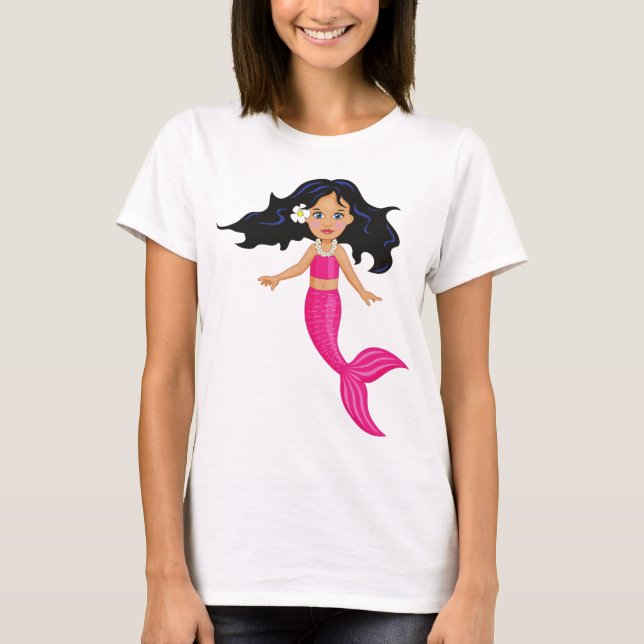 Camiseta Arte chica de Sirenas Rosadas (Anverso)