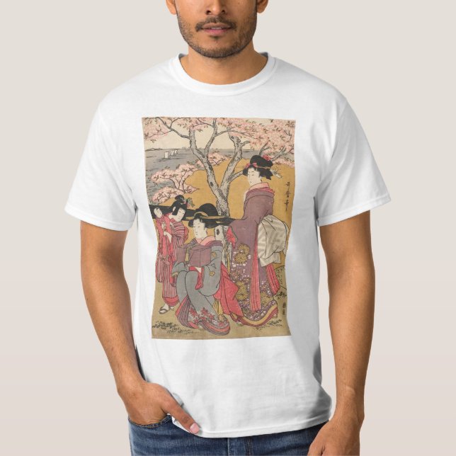 Camiseta Arte clásico japonés de la señora del geisha (Anverso)