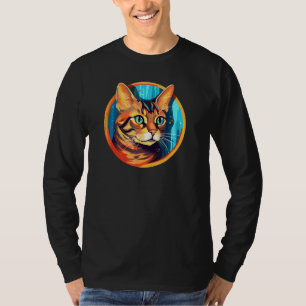 Camiseta Arte colorido de gato al estilo Shorthair oriental