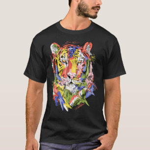 Camiseta Arte colorido de tigres y arte de los amantes de l