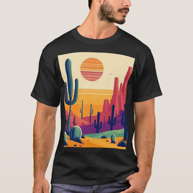 Camiseta Arte colorido del desierto del sudoeste (Anverso)