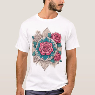 Camiseta Arte colorido - Diseño del patrón de flor espiritu
