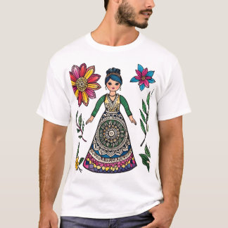 Camiseta Arte colorido - Diseño del patrón de flor espiritu
