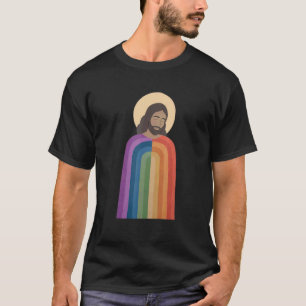 Camiseta Arte Colorido LGBT Católico Jesús y Cristo Inocent