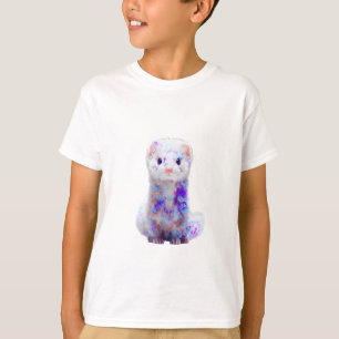Camiseta Arte Colorido Salpicaduras de Hurón para Niños